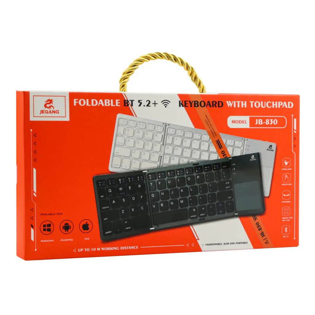 JEQANG JB-830 Three-Fold Folding Bluetooth Keyboard
