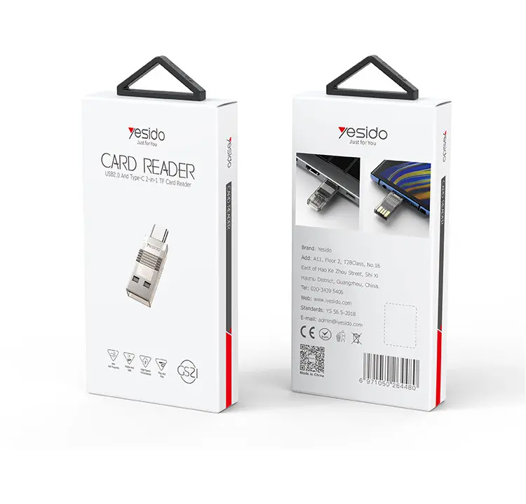 YESIDO GS21 USB2.0 And Type-C 2-In-1 TF Card Reader