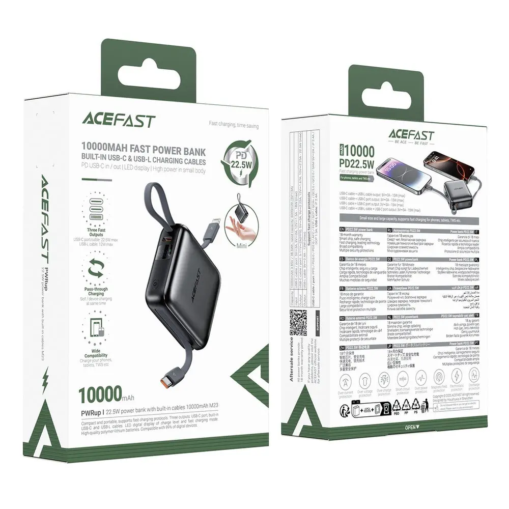 ACEFAST M23 20.5W 10000MAH شاحن سفري