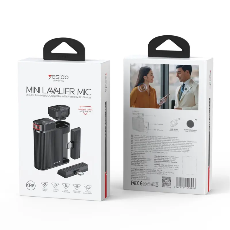 Yesido KR19 Lavalier USB-C / Lightning Set of 2