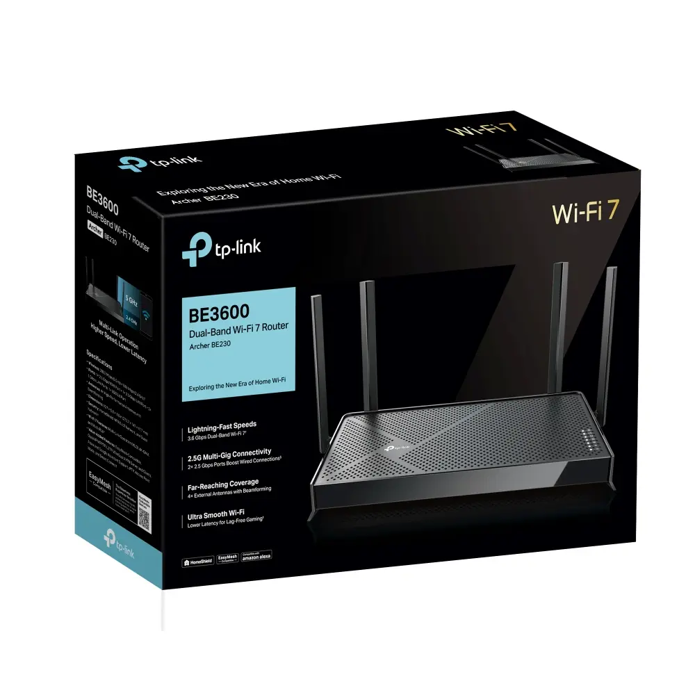 TP-Link Archer BE3600 BE230 Dual-Band Wi-Fi 7 Router