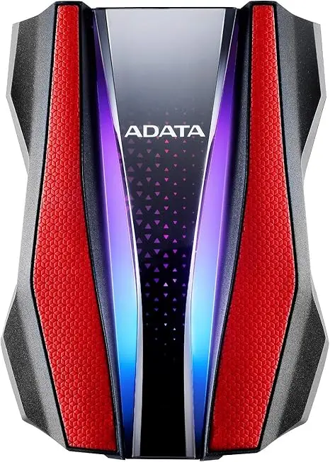 ADATA HD770G 2TB RGB External Hard Drive, 2.5", USB 3.2