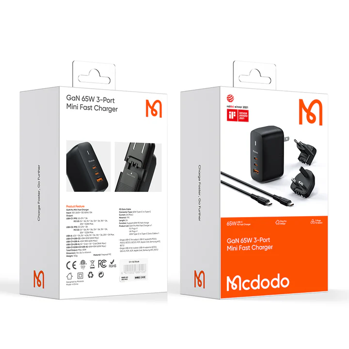 MCDODO CH-8442 65W GAN DUAL TYPE-C + USB