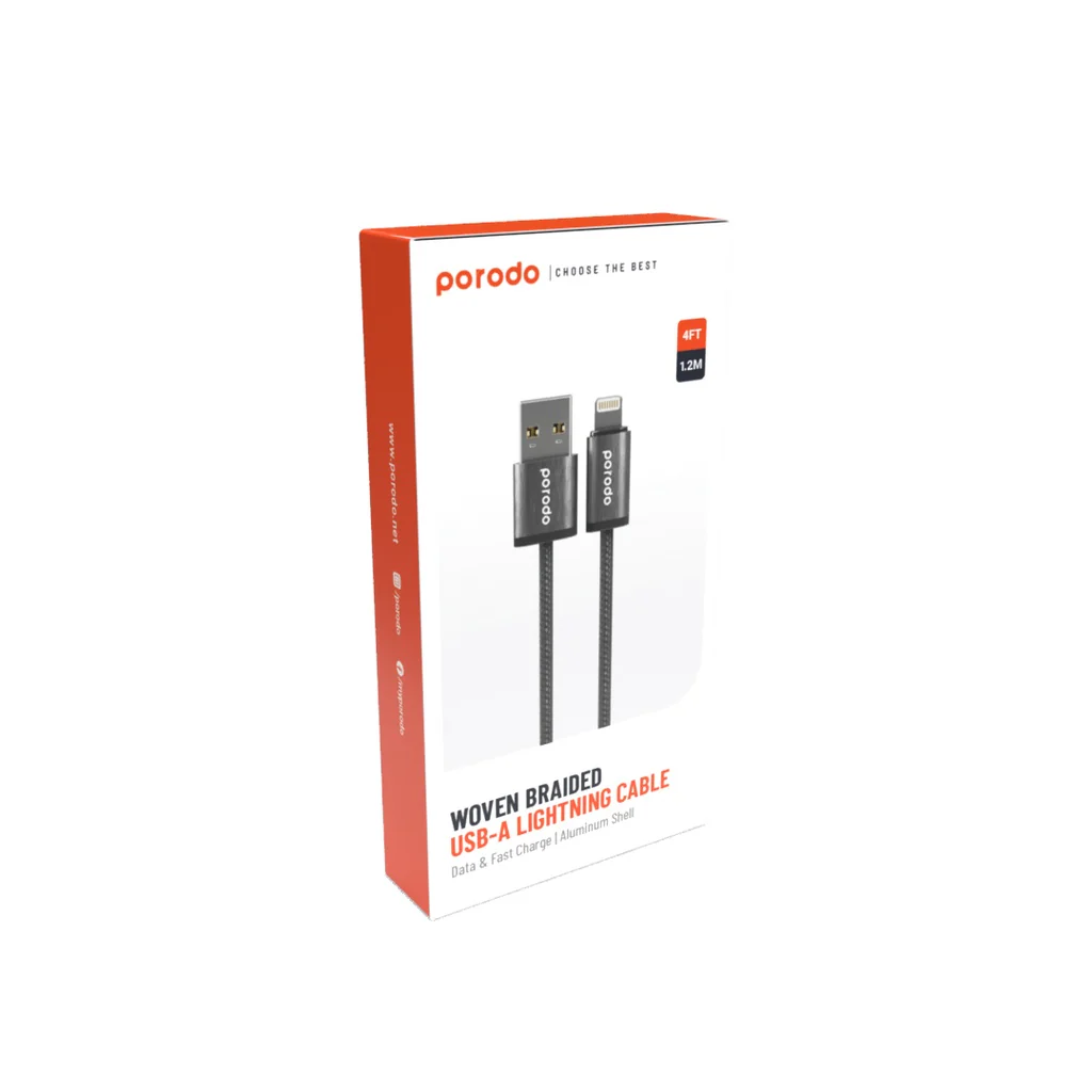 PORODO BRAIDED METALLIC CABLE 2.4A