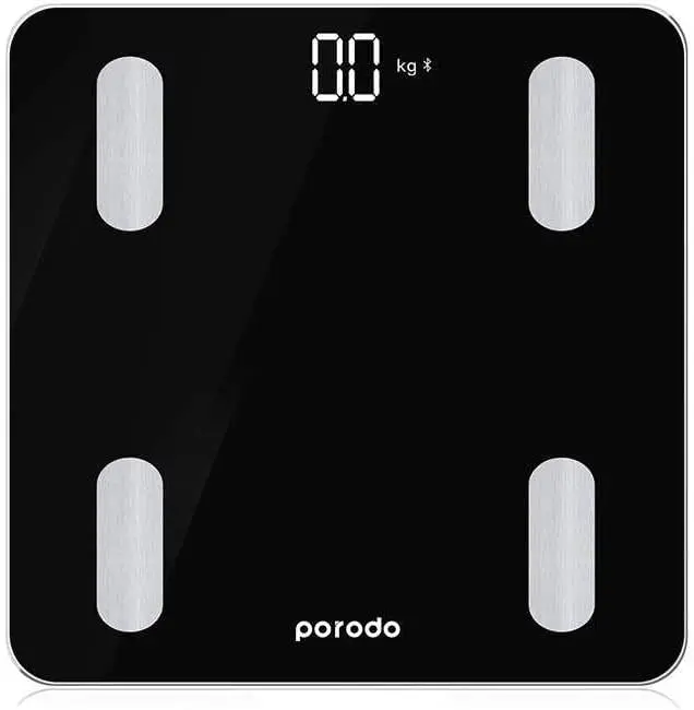 Porodo Digital Weight Scale, Smart Bluetooth Full Body Fat Scale, Works With Bluetooth On Ios And Android