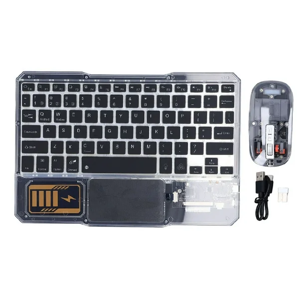 Green Lion Transparent Duo Wireless Keyboard & Mouse - Black 