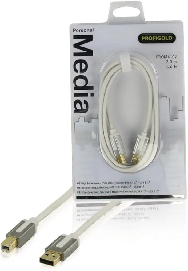 Profigold USB A-B Interconnect, 2m. USB version: 2M