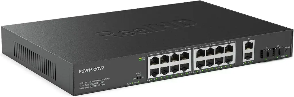 switch poe 16p gb 2u 1f 300w