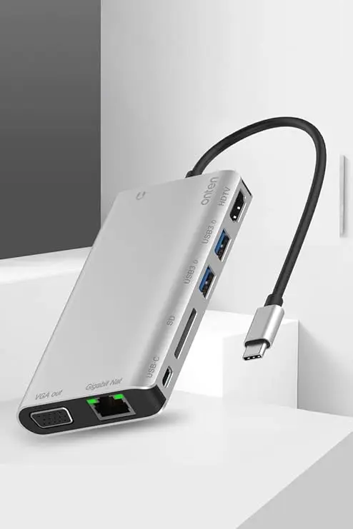 Onten (OT-9591B) USB C Hub 8 in 1 Type C Hub Adapter