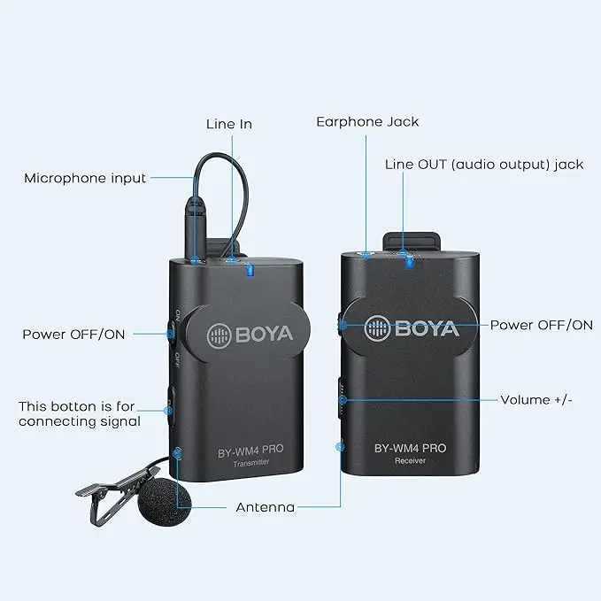 BOYA BY-WM4 PRO-K2 WIRELESS MIKROFON 2.4 GHZ 60M