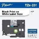 Brother 12Mm Black/White TZe 231