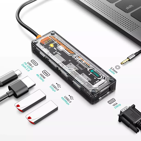 HUB DOCKING STATION COTECI 16017 6 IN 1
