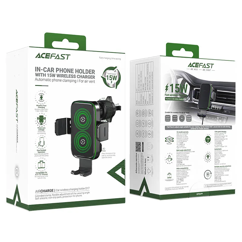 Acefast D17 car holder with inductive charger