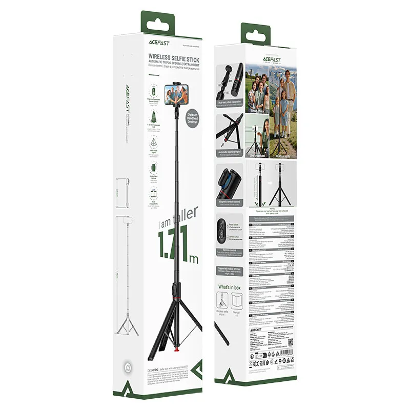 Acefast E31 selfie stick with automatic tripod