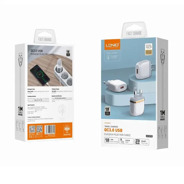 [NQ1237] LDNIO 18W QC3.0 Quick Charger A1307Q