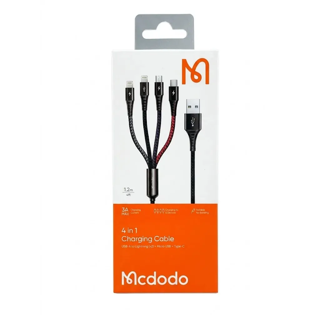 [NQ2898] mcdodo 4 in 1 LED MultAi Charger Cable