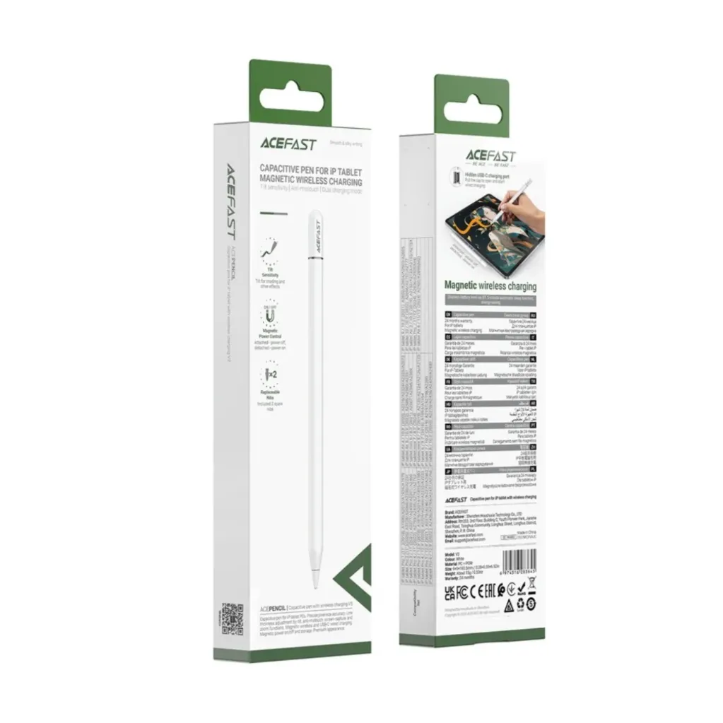 ACEFAST V3 Capacitive Pen Stylus for iPad Magnetic Wireless Charging Low Latency Pencil قلم