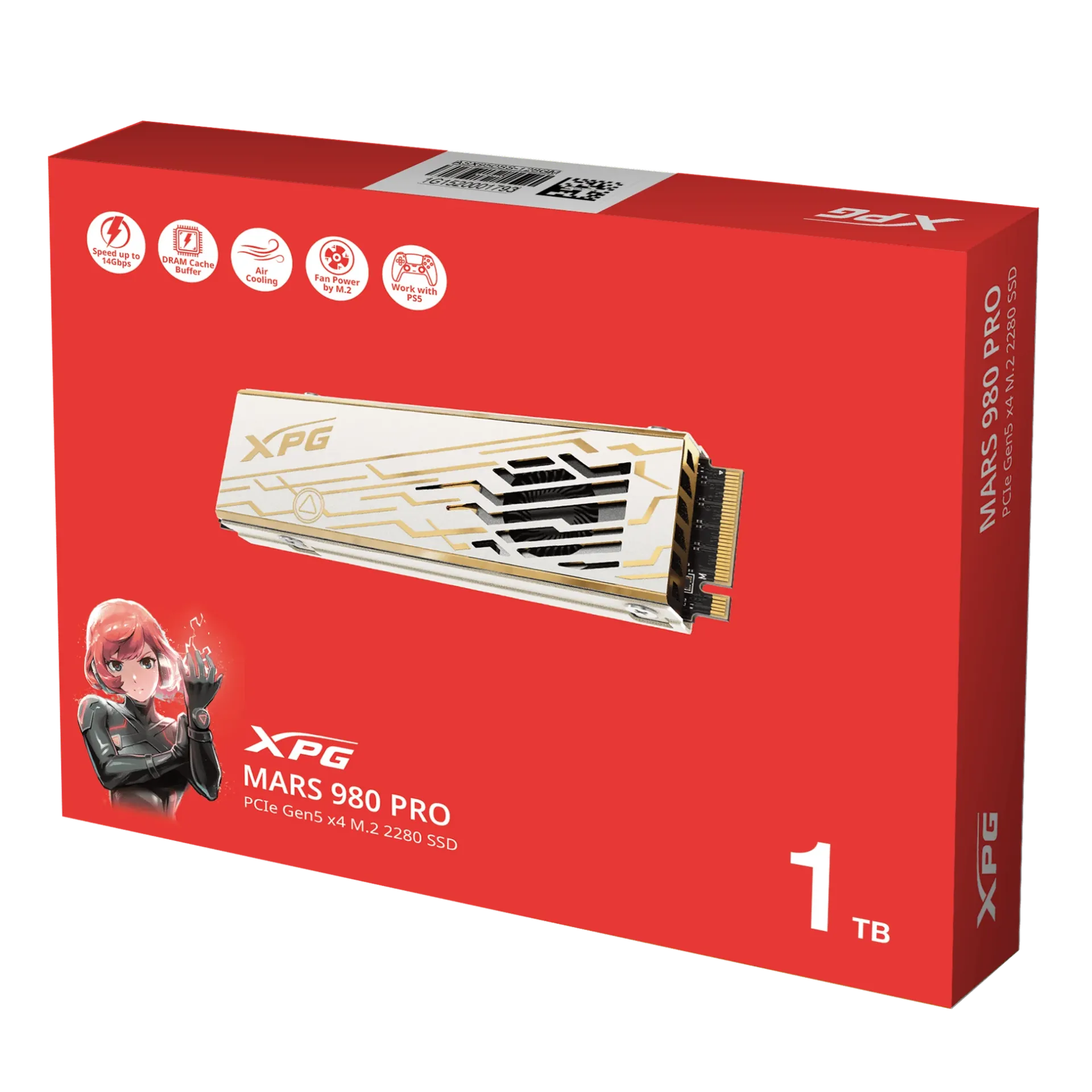 ADATA XPG MARS 980 PRO PCIe Gen5 x4 M.2 2280 SSD 14,000/13,000 MB/s 1TB