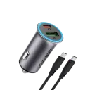 Acefast B16 95W Dual USB & USB-C Car Adapter 1.2m USB-C to USB-C Cable