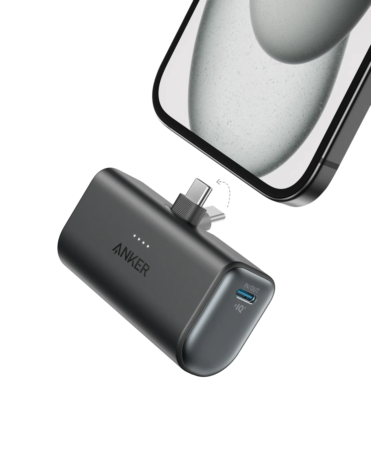 Anker Portable Charger, Nano Power Bank with Built-in USB C Connector, 5,000mAh Portable Charger 22.5W