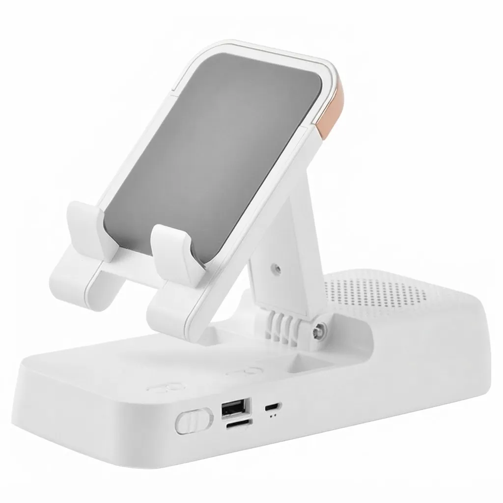 BRACKET F18 Mobile Phone Holder Bluetooth-compatible Speaker Adjustable Stand 1200mAh Portable Rechargeable - White