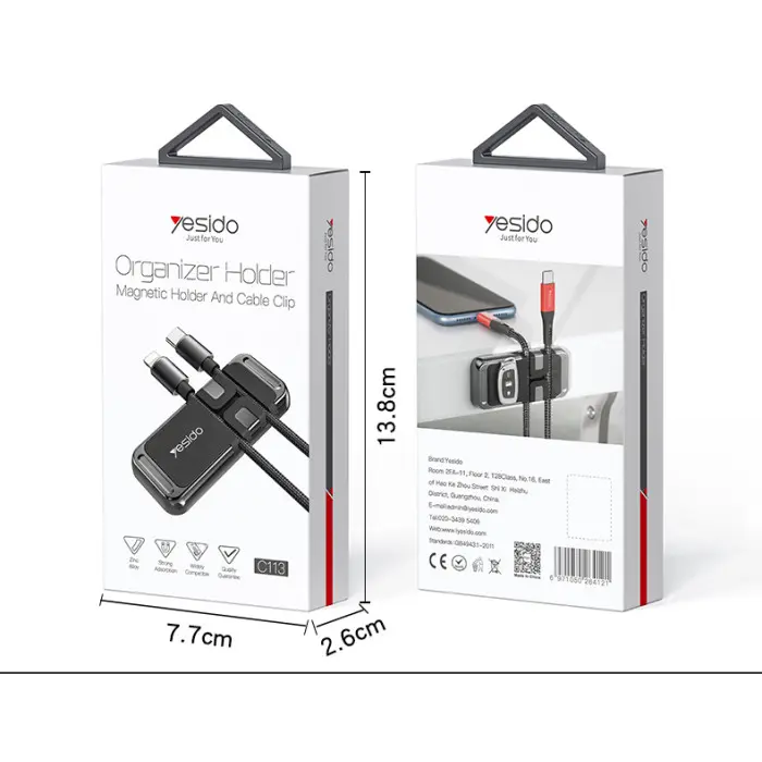 [NQ464] Yesido C113 Universal Dashboard Magnetic Magnet Wall Car Home Mobile Phone Holder Cable Clip