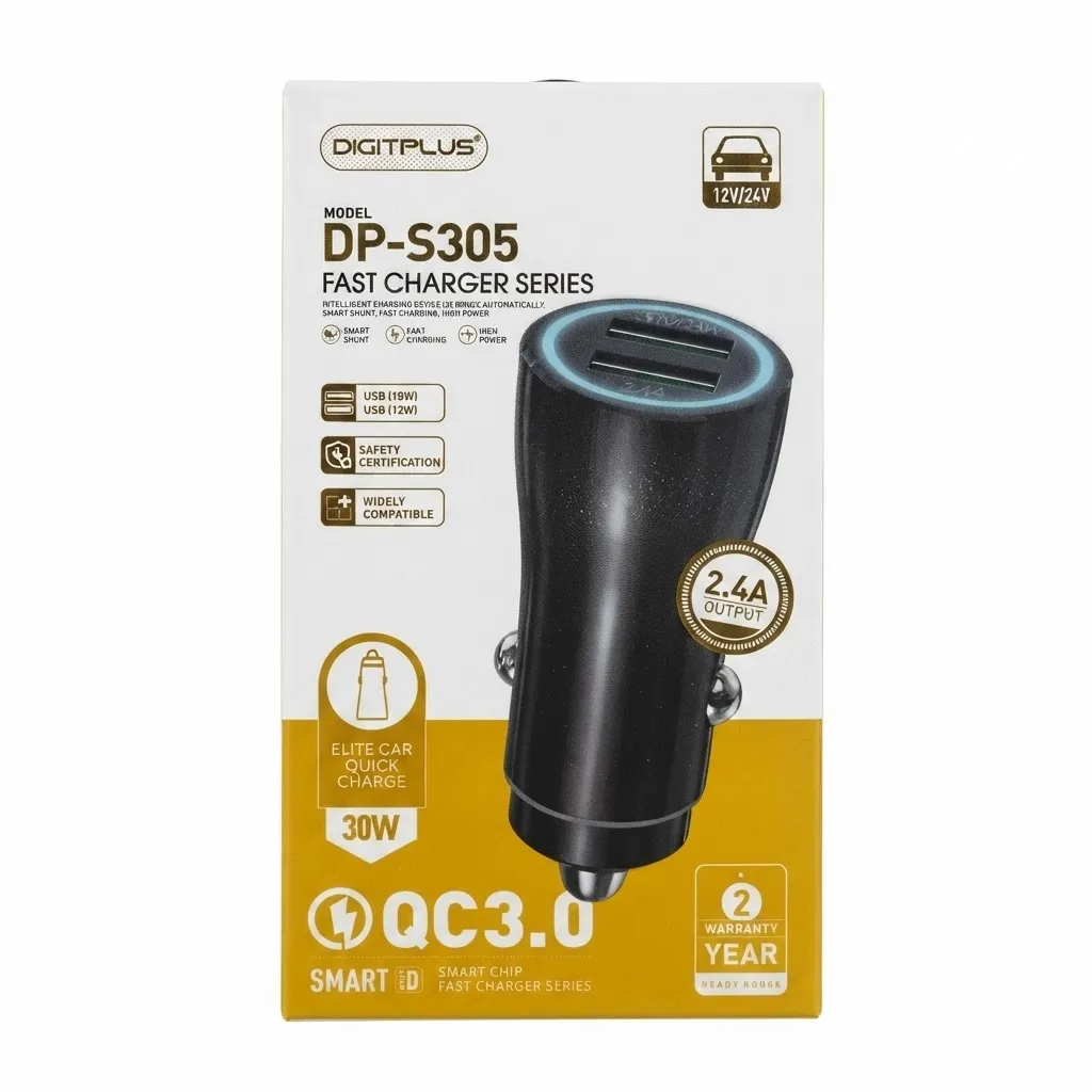 DIGITPLUS CAR CHARGER FAST SERIES QC3.0 30W DP-S305