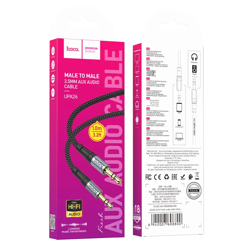 Cable 3.5mm to 3.5mm “UPA26 Fresh” audio AUX MIC