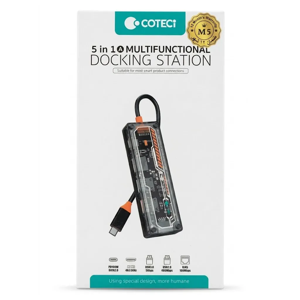 [16019] HUB DOCKING STATION MULTIFUNCTION COTECI 16019 5 IN 1