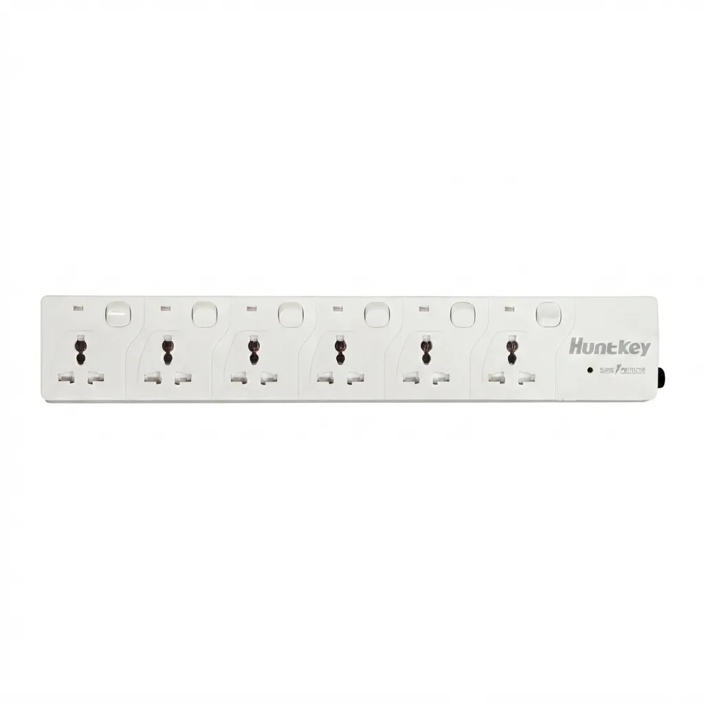HUNTKEY DTE604 3M 6-Outlet Universal Power Strip with Individual Switches