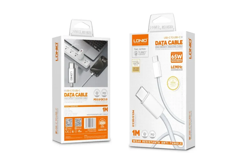 LDNIO LC901 1 Meter 65W PD Type-C to Type-C Data Cable