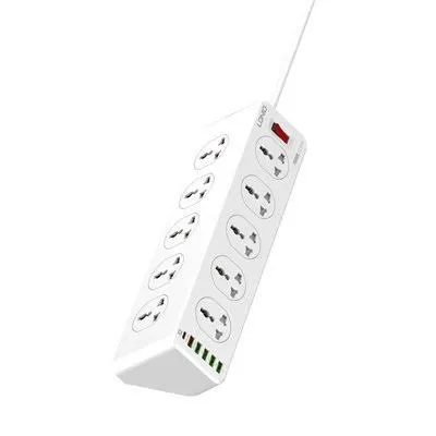 LDNIO SC10610 Multi-Function Power Socket 10 Ports 6 USB 3.4A 5V 2500W