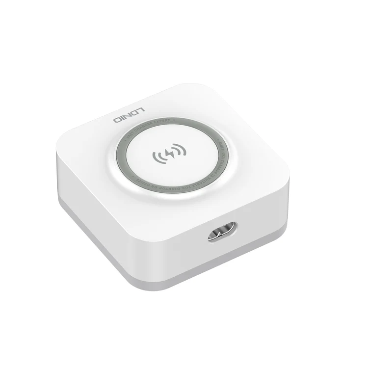 [NQ1344] Ldino Wireless Charging Station, 32 Watt, 4 USB Ports, White- AW004