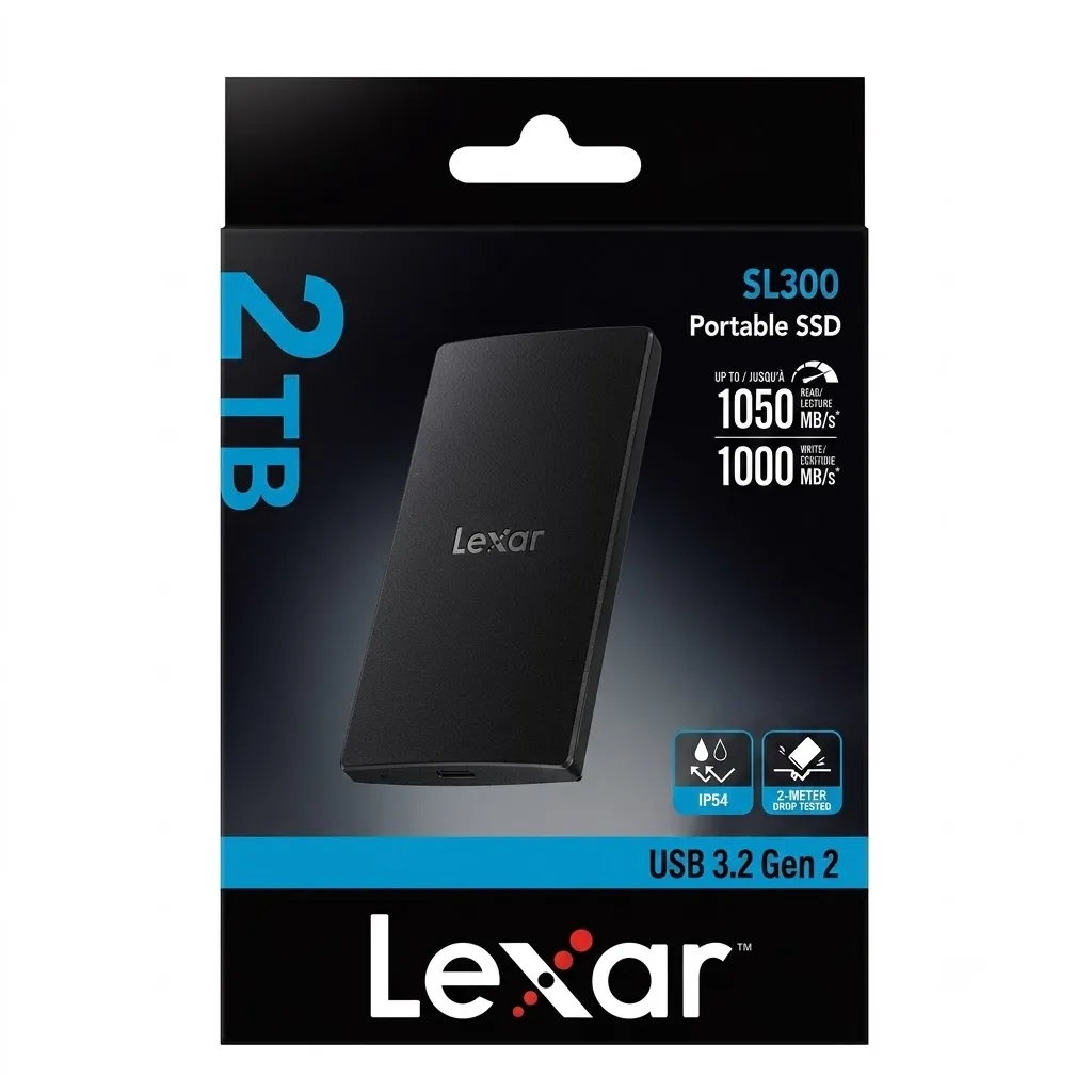 Lexar SL300 USB 3.2 Gen 2 Type-C Portable, 2TB  SSD