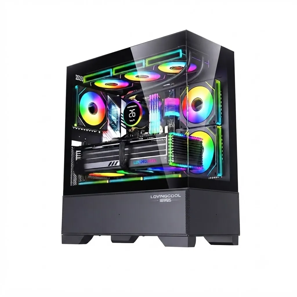 [NQ1422] Lovingcool  LC-100JPRO BLACK Tempered Glass  Case Full Tower Micro ATX ITX