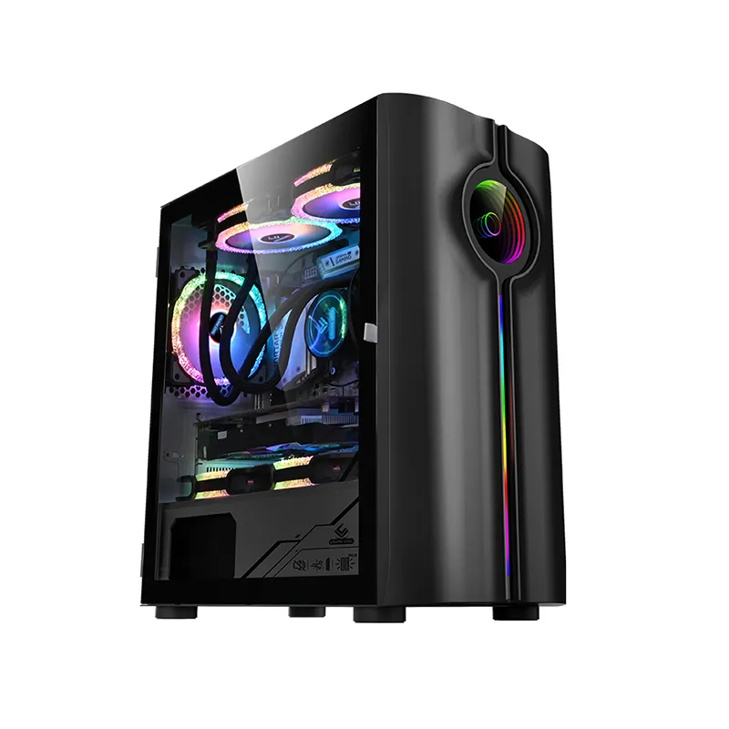 [NQ1424] Lovingcool  LC-300 BLACK Tempered Glass  Case Full Tower Micro ATX ITX