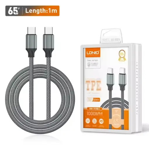 Ldnio LC441 USB 2.0 Cable USB-C male - USB-C 65W Gray 1m