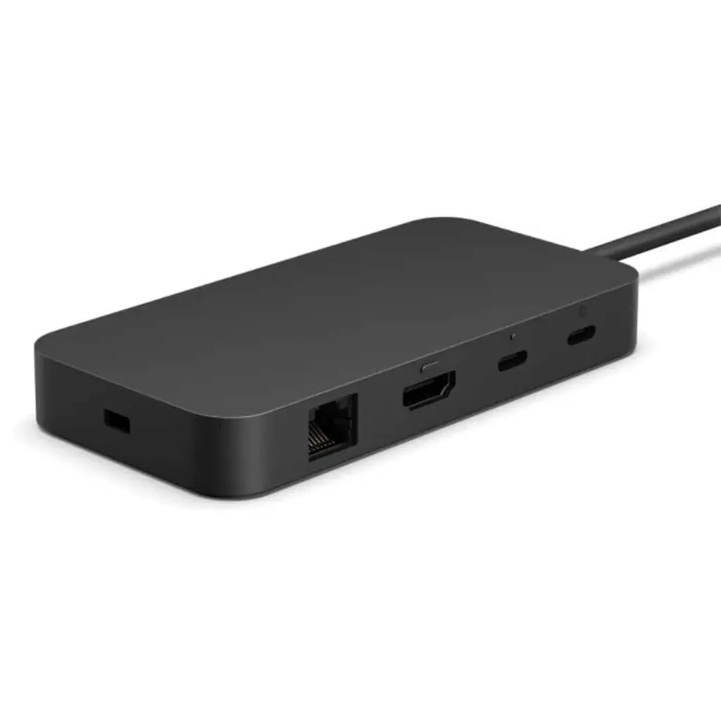 Microsoft Surface USB4 Dock Includes 2 USB- C, USB-A, HDMI 2.1, and Ethernet ports, USB- C power, Up to 65W of power, Black