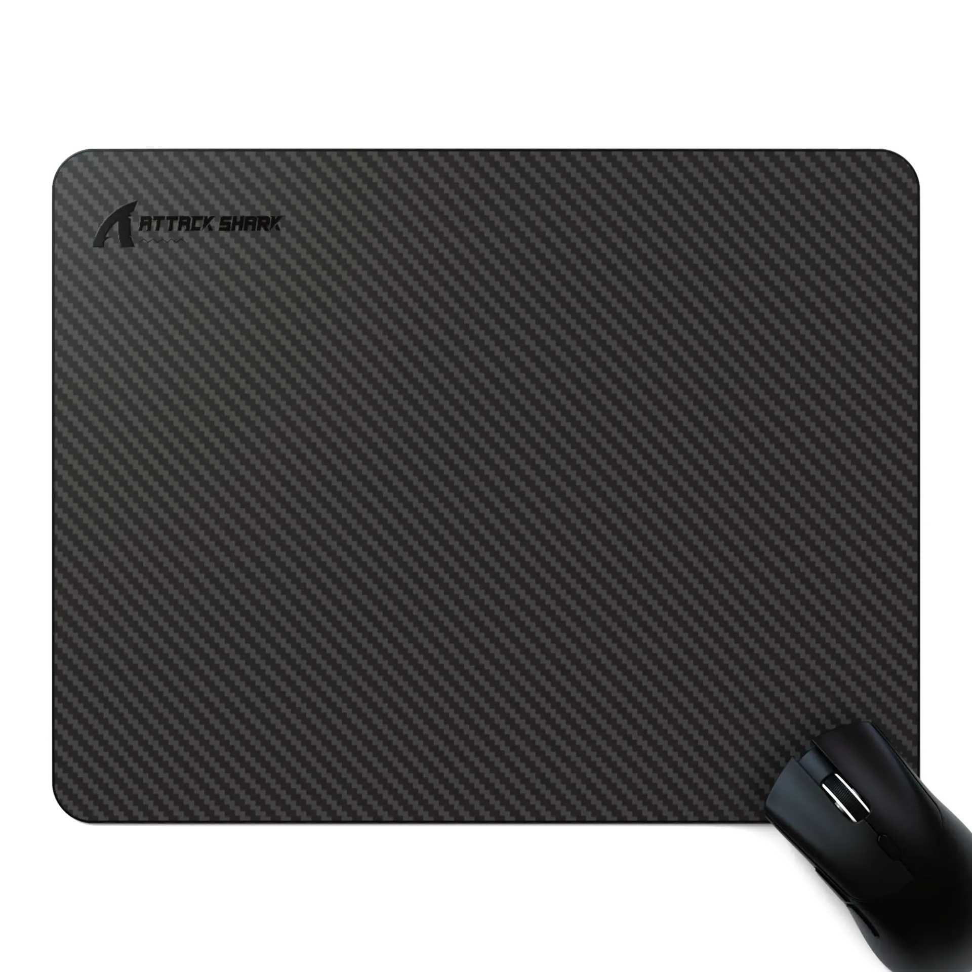 Mouse Pad Attack Shark - CM04- XL 490x490 2mm - Black Carbon Fiber ماوس باد
