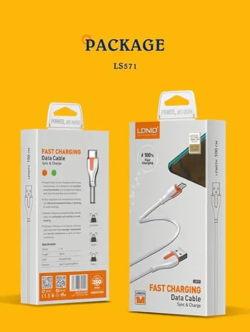 LDNIO LS571 TYPE-C 2.1A Fast charging Data Cable 1M