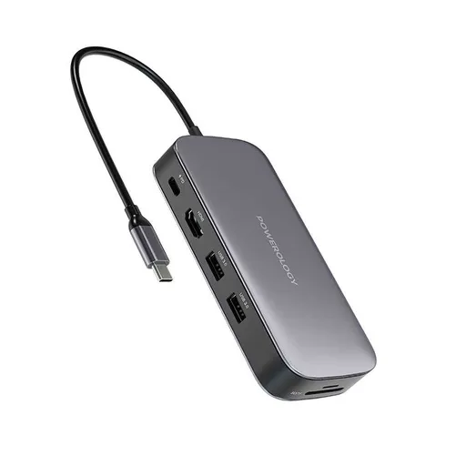 [NQ1904] Powerology 256 GB USB-C Hub & SSD Drive All-in-one Connectivity & Storage PD 100W