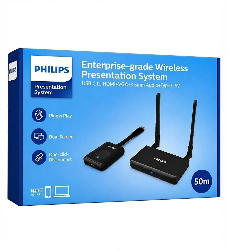 [SWR8106E/93] Philips WIRELESS HDMI 50M USB C to HDMI+VGA+3.5mm Audio+Type C 5V