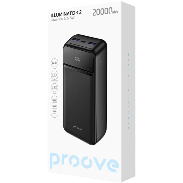 Proove Power Bank illuminator 2 22.5W 20K mAh (شاحن طوارئ)