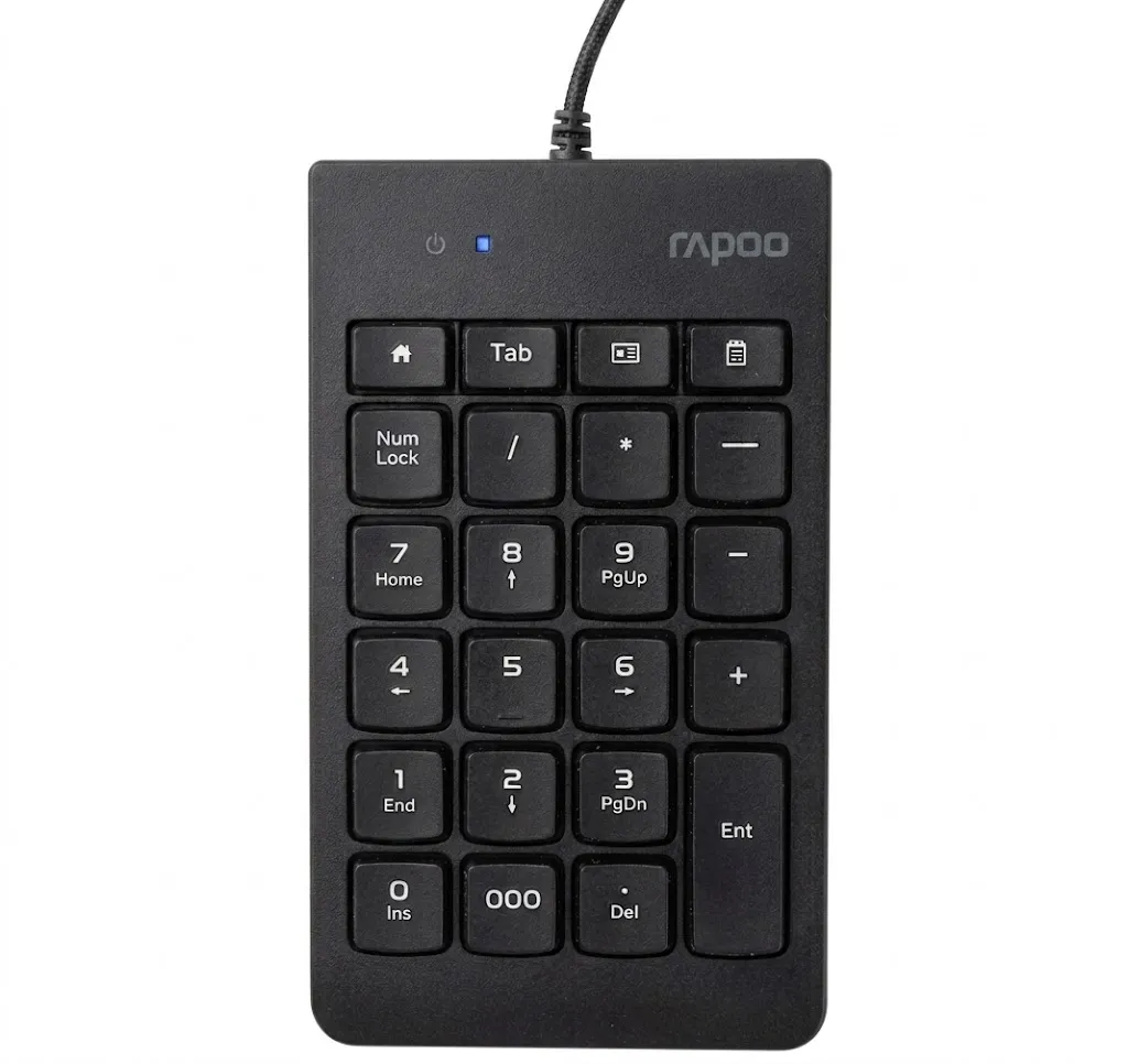 [NQ2043] RAPOO K10 Wired Numeric NumberPad Keyboard - Spill Resistant Design, Laser Carved Keycap, Spill