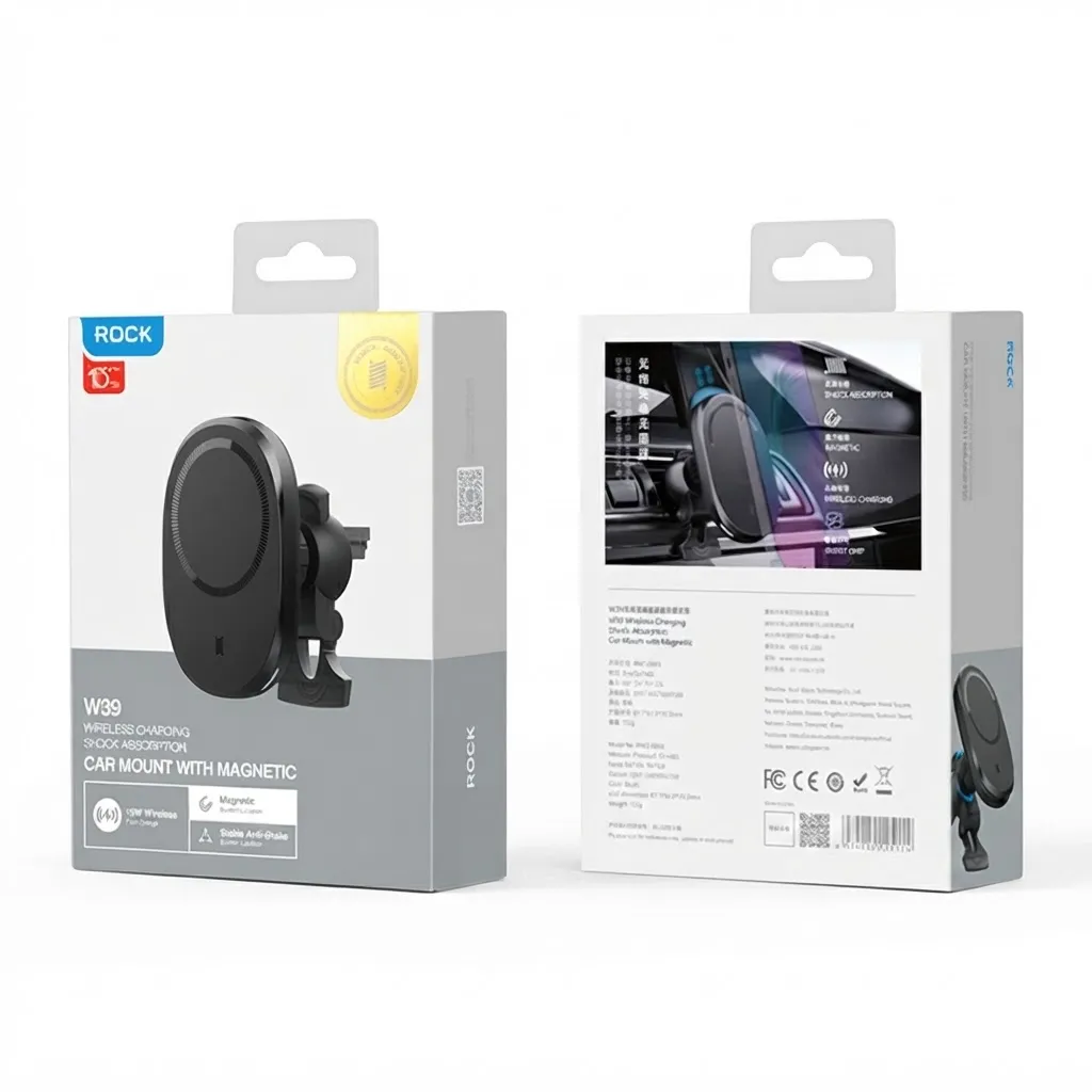 ROCK W39 Shock-absorption Magnetic Car Wireless Charging Holder