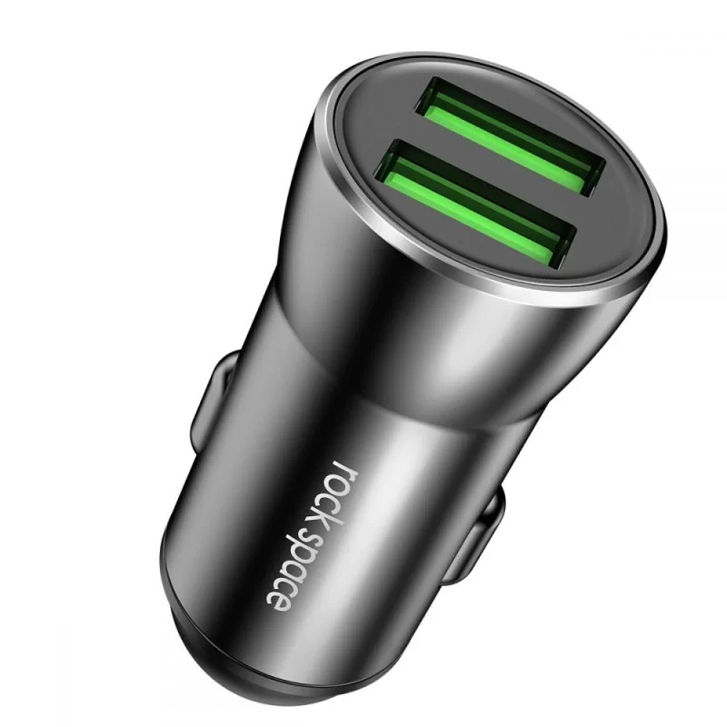 Rock H8 Fast Charge, Dual USB, Putere 12W, Negru