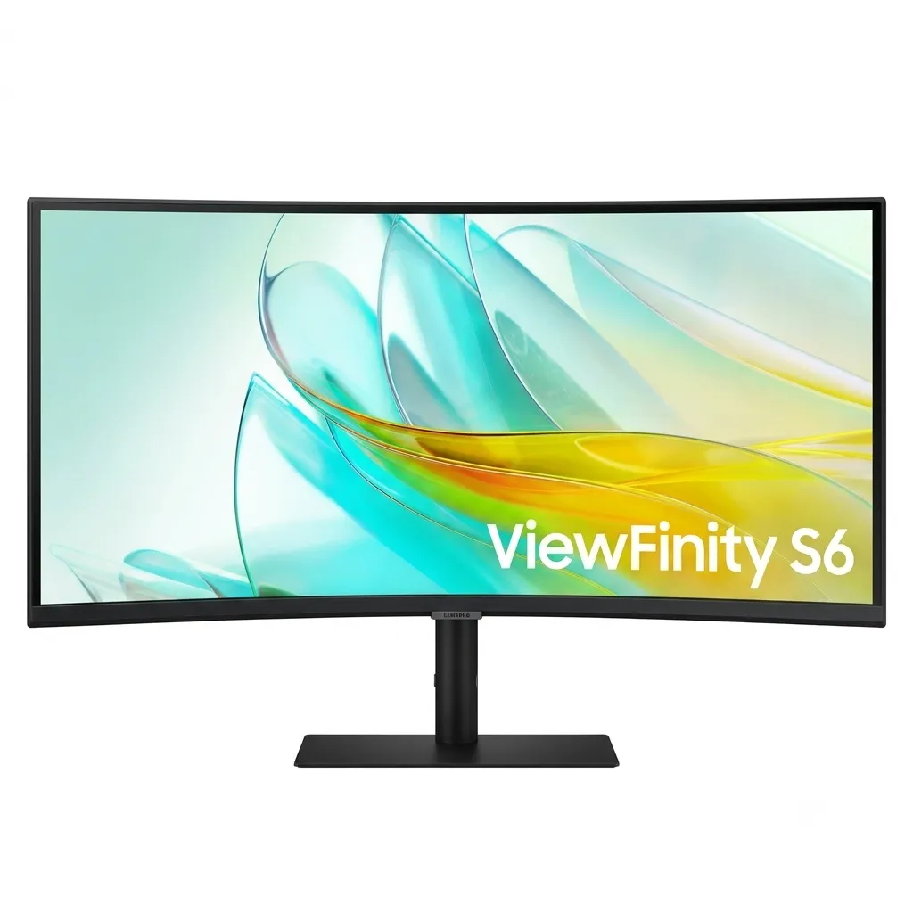 Samsung ViewFinity S6 LS34C654UAMXUE Office Monitor  34" Ultra WQHD Curved VA 100Hz HDR10 with Built-in Speakers