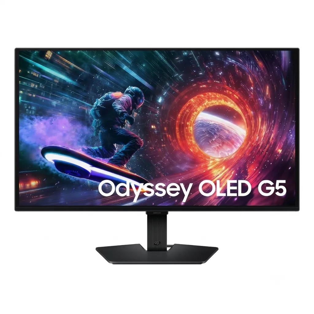 Samsung Odyssey OLED G5 LS27FG502SMXUE Gaming Monitor - 27" QHD (2560×1440) QD-OLED  180 Hz 0.03 ms Response Time HDR10 G-Sync & FreeSync Compatible