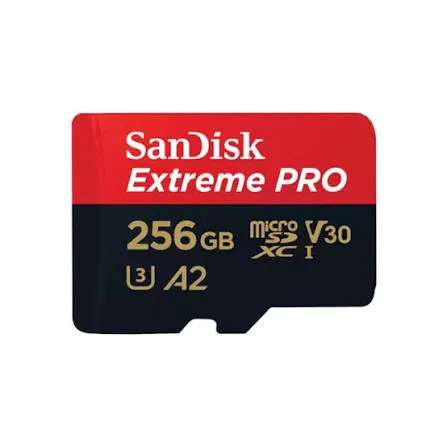 SanDisk 256GB Extreme PRO® microSD™ UHS-I Card with Adapter C10, U3, V30, A2, 200MB/s Read 140MB/s Write