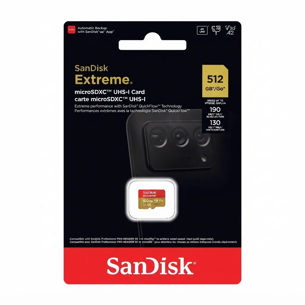 SanDisk Extreme PRO512GB microSD UHS-I Card with A 190MB